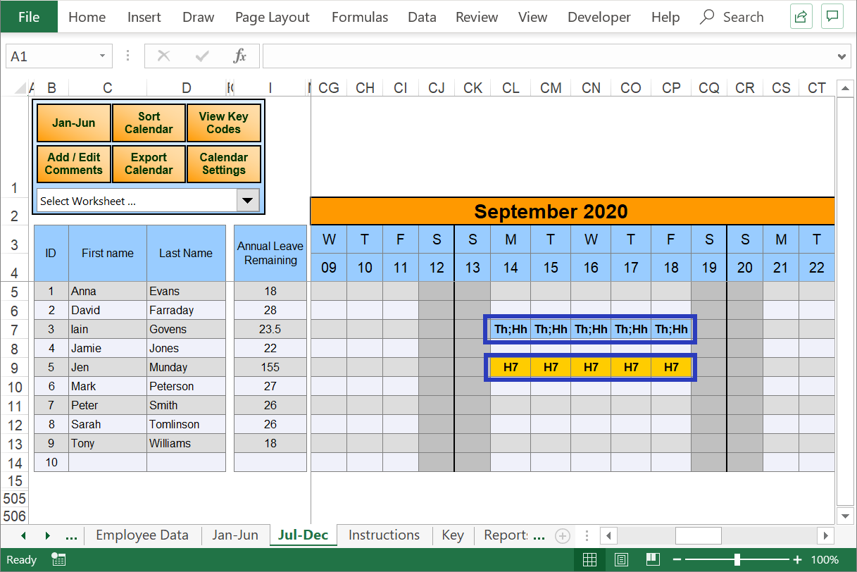 excel leave tracking in days and hours